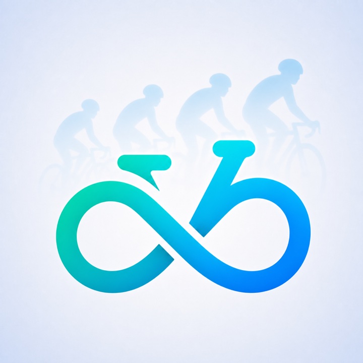 Icône RideLoop avec quatre cyclistes en silhouette